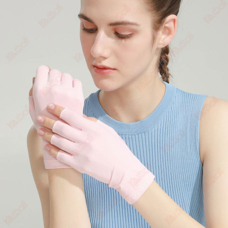 glove ice silk pink for women